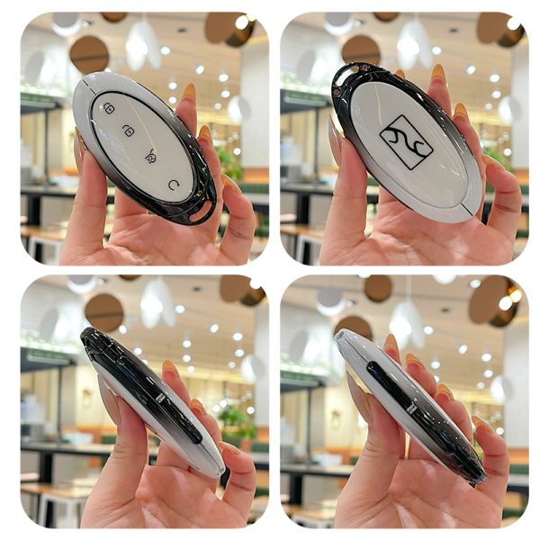 Zinc Alloy Car Key Case Cover For BYD YangWang U8 U9 Remote Protection Cover Bag Shell Keychain Ring Holder Accessories