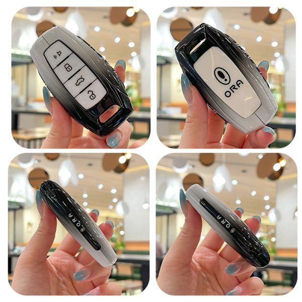 Zinc Alloy Car Key Case Cover For GWM Great Wall ORA R1 R2 Good Cat White Cat IQ GT Remote Cover Shell Keychain Accessories