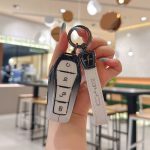 Zinc Alloy Car Key Case Cover For BYD Song Plus Atto 3 Han EV Tang DM Qin Seal Dolphin Leather Metal Remote Fob Holder Keychain Car Accessories