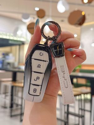 Zinc Alloy Car Key Case Cover For BYD Song Plus Atto 3 Han EV Tang DM Qin Seal Dolphin Leather Metal Remote Fob Holder Keychain Car Accessories