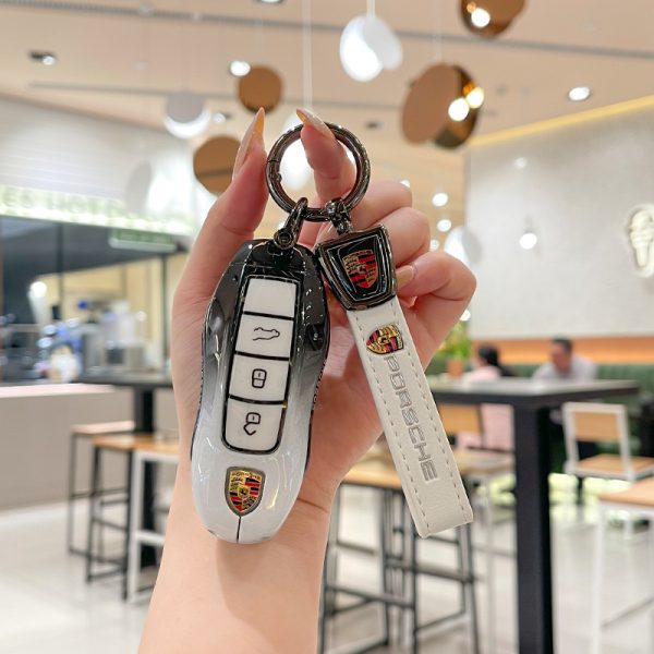 Zinc Alloy Car Key Case Cover For Porsche 718 Cayenne Panamera 911 macan key case Key Cover Taycan Cayman Boxster Key Shell Car Accessories Protective Case