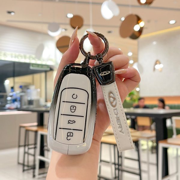 Zinc Alloy Car Key Case Cover For Chery Tiggo 8 Pro 8plus Arrizo 5 Pro Gx 5x eQ7 Chery Tiggo 7 Pro Max 2020  Omoda 5 C5 Modod Accessories Car-Styling Keychain