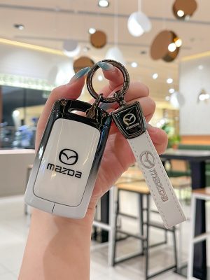 Zinc Alloy Car Key Case Cover For Mazda 2 3 5 6 BL BM GJ Atenza Axela Demio CX-3 CX3 CX7 CX30 CX4 CX-4 CX5 CX-5 CX8 CX-8 CX-30 CX9 CX-9 Protector Fob Accessories