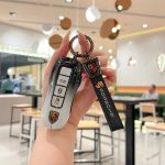 Zinc Alloy Car Key Case Cover For Porsche 718 Cayenne Panamera 911 macan key case Key Cover Taycan Cayman Boxster Key Shell Car Accessories Protective Case