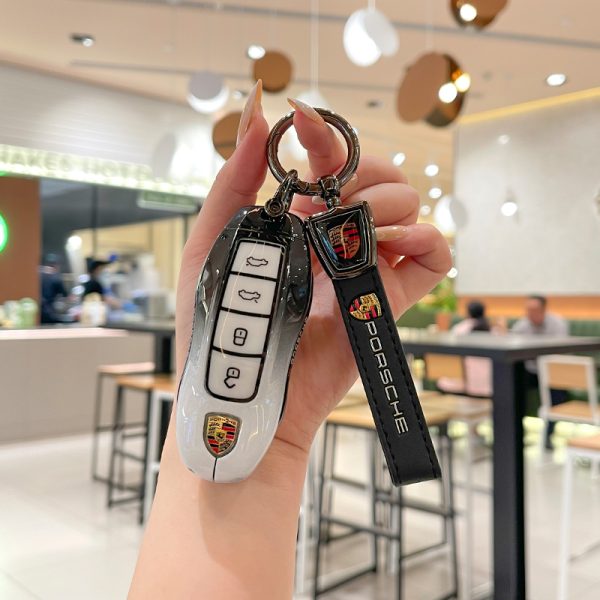 Zinc Alloy Car Key Case Cover For Porsche 718 Cayenne Panamera 911 macan key case Key Cover Taycan Cayman Boxster Key Shell Car Accessories Protective Case