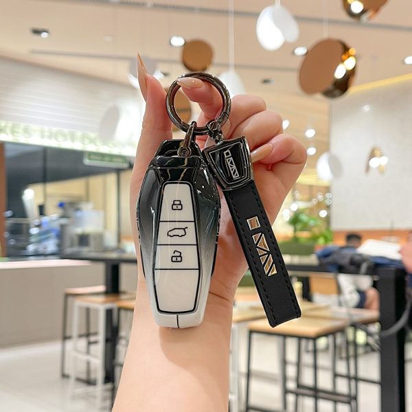 Zinc Alloy Car Key Case Cover For Chery ICar 03 ICAR03 AIQAR EQ7 EQ5 EQ3 Remote Cover Shell Keychain Key Ring Holder Accessories