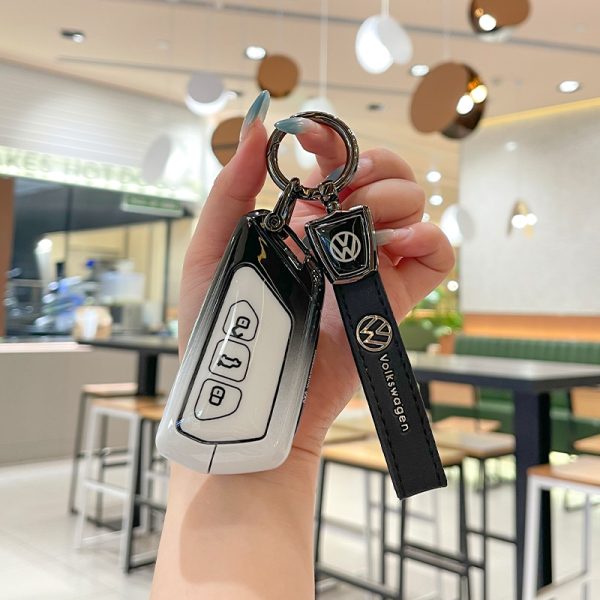 Zinc Alloy Car Key Case Cover For VW Volkswagen Polo Tiguan Passat B5 B6 B7 B8 Golf 4 5 6 7 8 MK6 Jetta Lavida MK7 Mk2 GTI ID 4 Seat Leon Mk4 Cupra Formentor Magotan MK8 ID.3 ID.4 Cupra Auto Interior Accessories