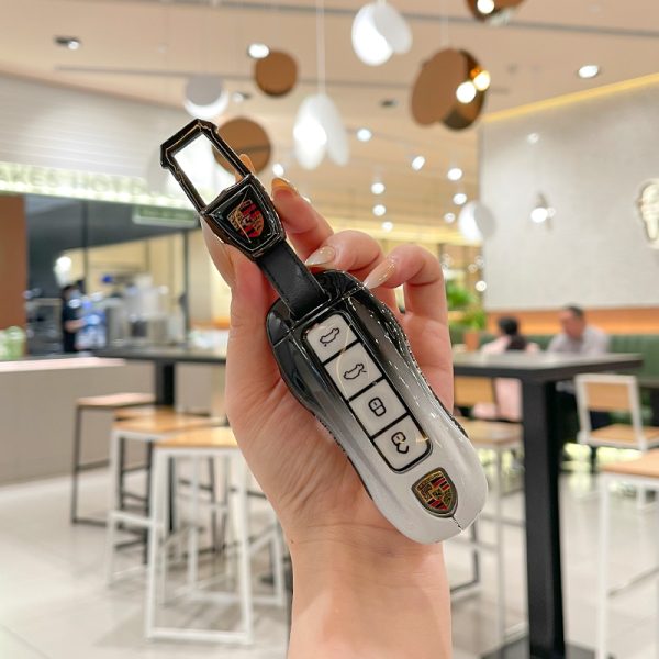 Zinc Alloy Car Key Case Cover For Porsche 718 Cayenne Panamera 911 macan key case Key Cover Taycan Cayman Boxster Key Shell Car Accessories Protective Case