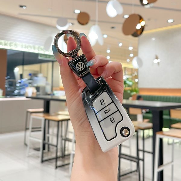 Zinc Alloy Car Key Case Cover For VW Volkswagen Polo Tiguan Passat B5 B6 B7 B8 Golf 4 5 6 7 8 MK6 Jetta Lavida MK7 Mk2 GTI ID 4 Seat Leon Mk4 Cupra Formentor Magotan MK8 ID.3 ID.4 Cupra Auto Interior Accessories