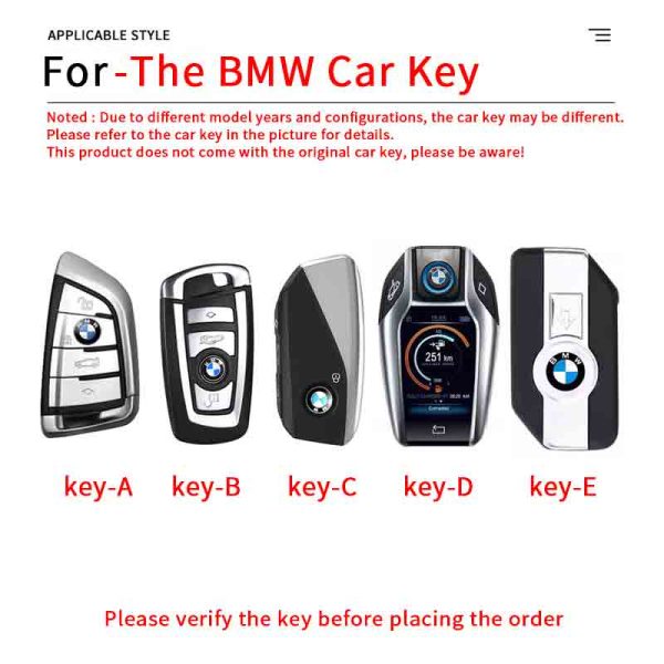 Zinc Alloy Car Key Case Cover for BMW X1 X3 X4 X5 X7 F10 F15 F16 F20 F30 F18 F25 M3 M4 M5 M6 X6 F16 G30 I7 G07 LCI XM U11 1 3 5 7 Series G11 G12 G31 G32 I8 I12 I15 G01 G02 G05 G07 F48 F39 520 525 f30 118i 218i 320i Car Accessories