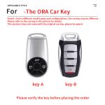 Zinc Alloy Car Key Case Cover For GWM Great Wall ORA R1 R2 Good Cat White Cat IQ GT Remote Cover Shell Keychain Accessories