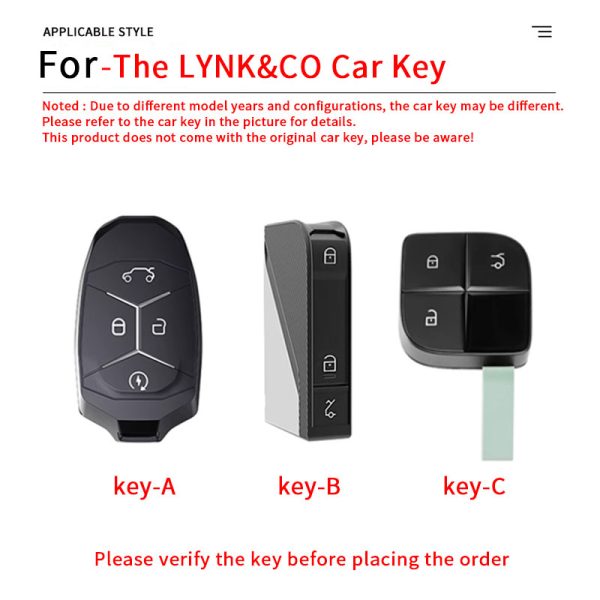 Zinc Alloy Car Key Case Cover For LYNK&CO 05 08 09 01 06 02 03 LYNK CO Remote Cover Shell Keychain Holder Fob Auto Accessories