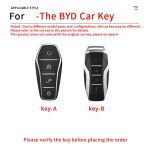 Zinc Alloy Car Key Case Cover For BYD Song Plus Atto 3 Han EV Tang DM Qin Seal Dolphin Leather Metal Remote Fob Holder Keychain Car Accessories