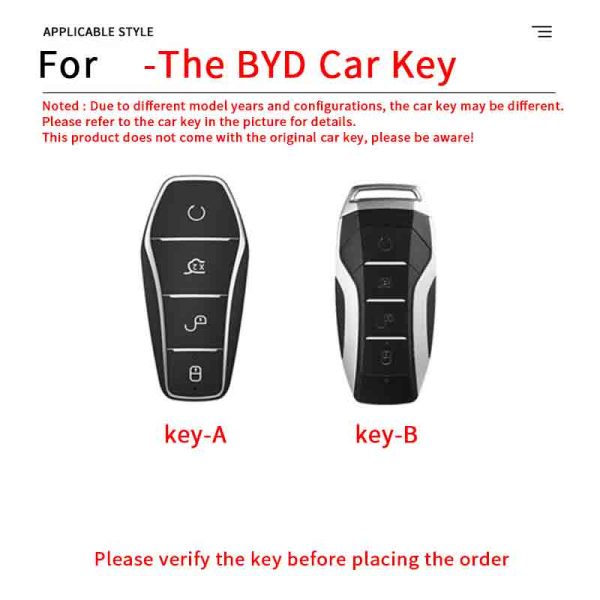 Zinc Alloy Car Key Case Cover For BYD Song Plus Atto 3 Han EV Tang DM Qin Seal Dolphin Leather Metal Remote Fob Holder Keychain Car Accessories