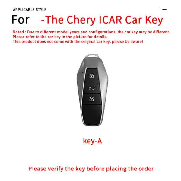 Zinc Alloy Car Key Case Cover For Chery ICar 03 ICAR03 AIQAR EQ7 EQ5 EQ3 Remote Cover Shell Keychain Key Ring Holder Accessories