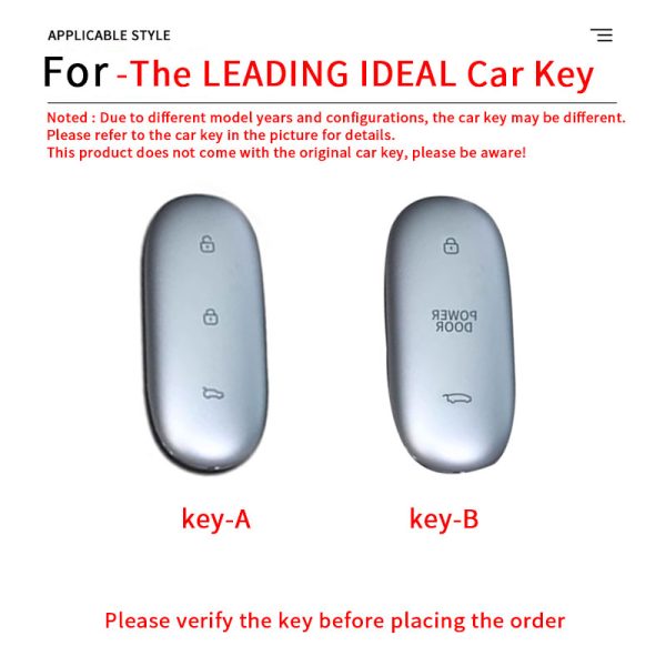 Zinc Alloy Car Key Case Cover For Lixiang LEADING IDEAL L7 L8 L9 MAX Li Auto Key Case Smart Remote Holder Keychain Bag Protection Shell Cover Car Accessories