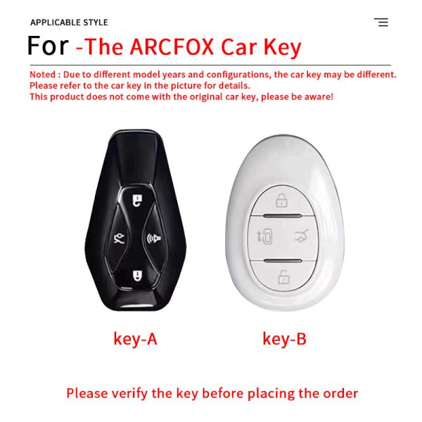 Zinc Alloy Car Key Case Cover For Arcfox North Auto New Energy Extreme Fox Consider Key Shell Alpha T Shell Alpha S Buckle Car Case