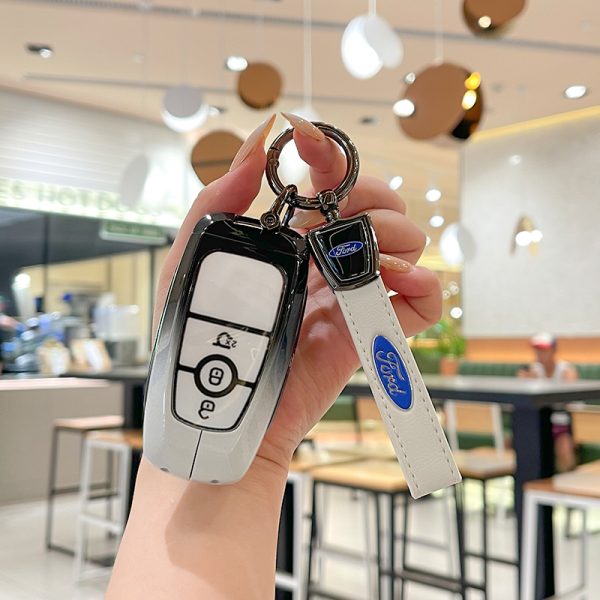 Zinc Alloy Car Key Case Cover For Ford Fusion Edge Mustang Mondeo Explorer F150 F250 F350 F450 F550 Ecosport Escape Raptor RAPTOR Keychain