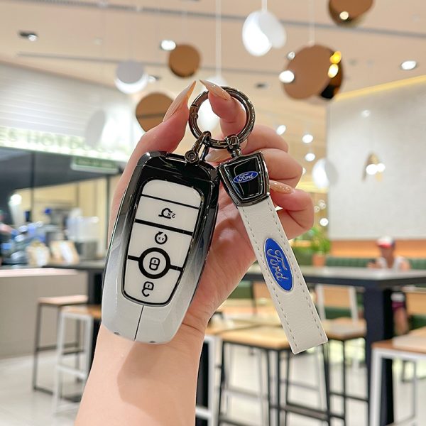 Zinc Alloy Car Key Case Cover For Ford Fusion Edge Mustang Mondeo Explorer F150 F250 F350 F450 F550 Ecosport Escape Raptor RAPTOR Keychain