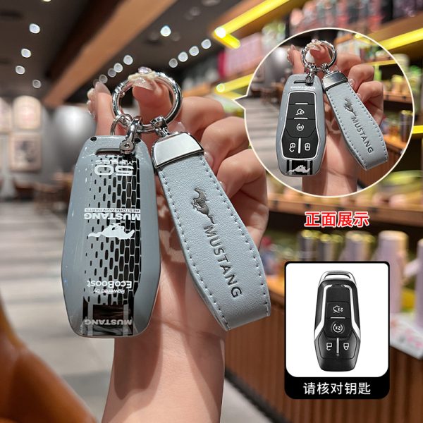 Fashion ABS Car Remote Key Case Cover For Mustang t70 t80 2.3T 3.5T mach-E Shelby Cobra Car Styling Key Protection Keychain