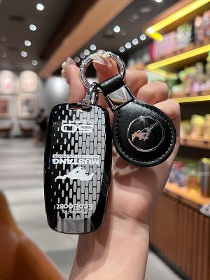 Fashion ABS Car Remote Key Case Cover For Mustang t70 t80 2.3T 3.5T mach-E Shelby Cobra Car Styling Key Protection Keychain