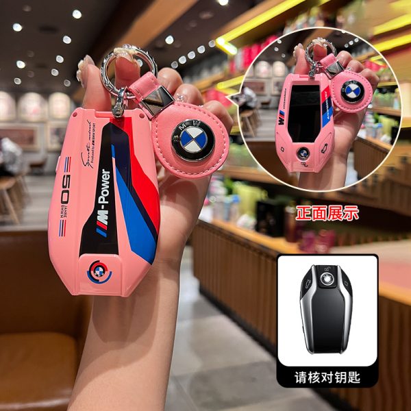 Fashion ABS Car Remote Key Case Cover For BMW X1 X3 X4 X5 X6 F15 F16 G30 3 5 7 Series G11 F48 G12 G31 G32 i8 I12 I15 G01 G02 X4 G05 G07 X7 i7 LCI iX I20 X1 U11 G70 G09 XM U06 G81 M3 Accessories Keychain