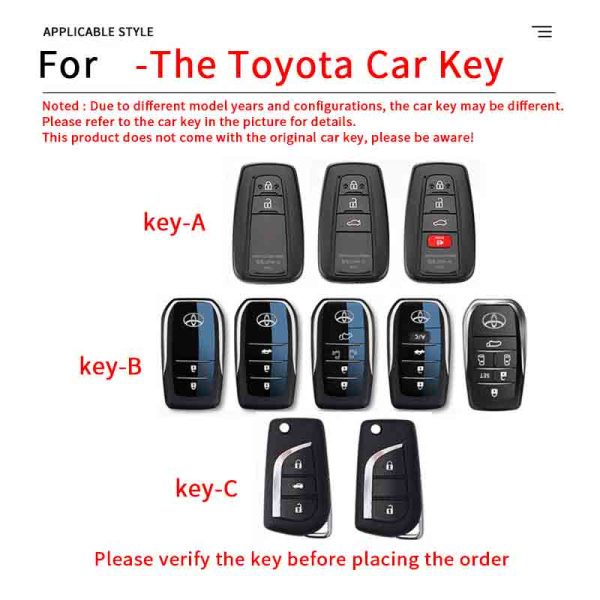 Fashion Car Key Protect Skin Cover Case Set For Toyota Corolla Hybrid Rav4 Land Cruiser Prado Camry Highlander Prius C-HR Hilux Fortuner Crown Avensis Fortuner CHR