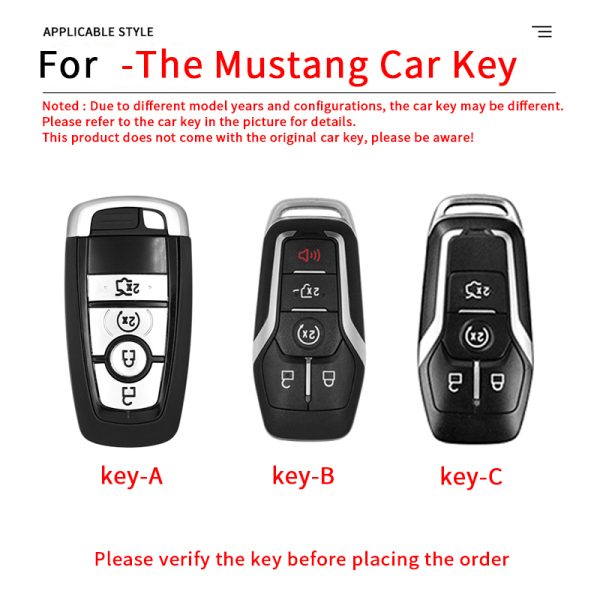 Fashion ABS Car Remote Key Case Cover For Mustang t70 t80 2.3T 3.5T mach-E Shelby Cobra Car Styling Key Protection Keychain