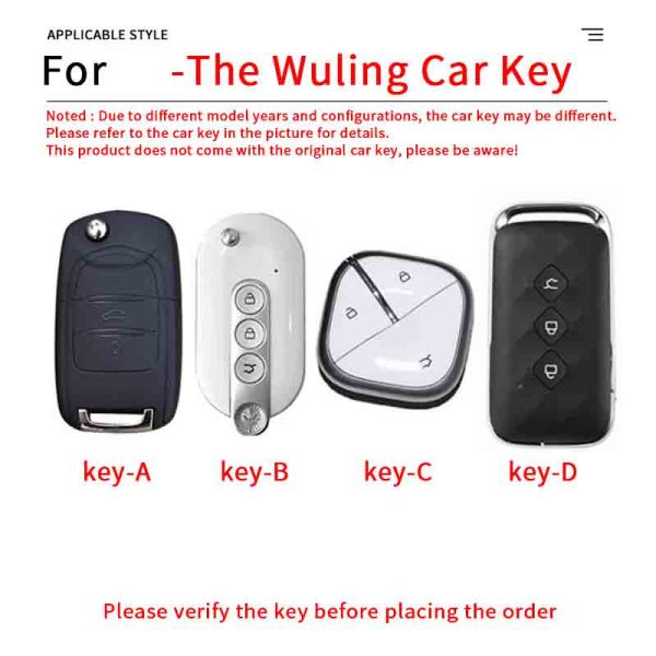 Zinc Alloy Car Key Case Cover For Wuling Capgemini Baojun 310 510 560 630 730 310W SGM Air Yep KiWi EV E100 610 530