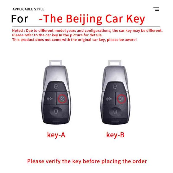 Zinc Alloy Car Key Case Cover For Baic Beijing BJ40 PLUS EX5 EU5 EC5 BJ80 U7 X7 Remote Cover Shell Keychain Holder Fob Car Accessories