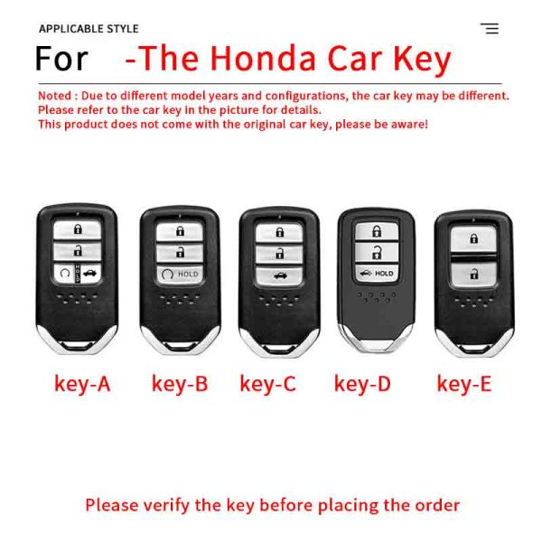 Zinc Alloy Car Key Case Cover For Honda Civic City Accord CRV CR-V XR-V Odyssey Vezel Jade Crider Fit Accessories