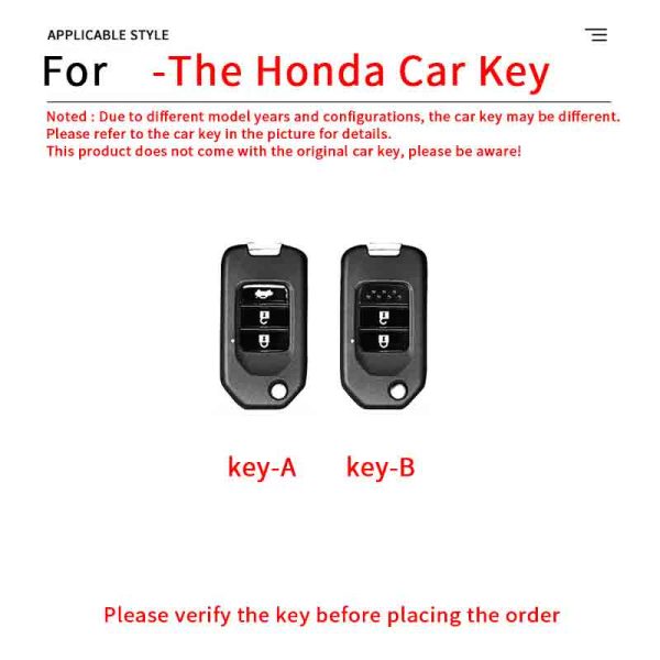 Zinc Alloy Car Key Case Cover For Honda Accord Civic CR-V HR-V HRV Crider Jade Odyssey