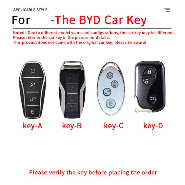 Zinc Alloy Car Key Case Cover For BYD Qin Plusdmi Atto 3 Han EV Dolphin Seagull Han Tang Song Yuan SEAL U DM-i  S6 S7 G3 L3 M6 L6 E6 F0 F3 Accessories