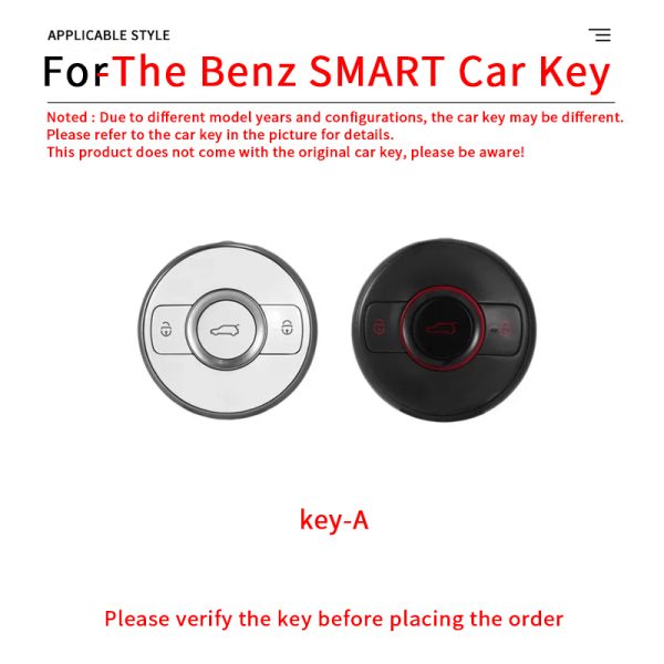 Fashion ABS Car Remote Key Case Cover For Mercedes Benz SMART Fortwo 1 BRABUS 1 Benz SMART 2022 2023 Keychain Accessories