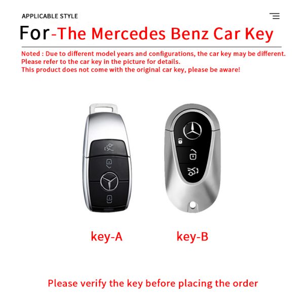 Zinc Alloy Car Key Case Cover For Mercedes Benz A C E S G Class GLC CLE CLA GLB GLS W177 W205 W213 W222 AMG W206 W223 S350 C260 C300 S400