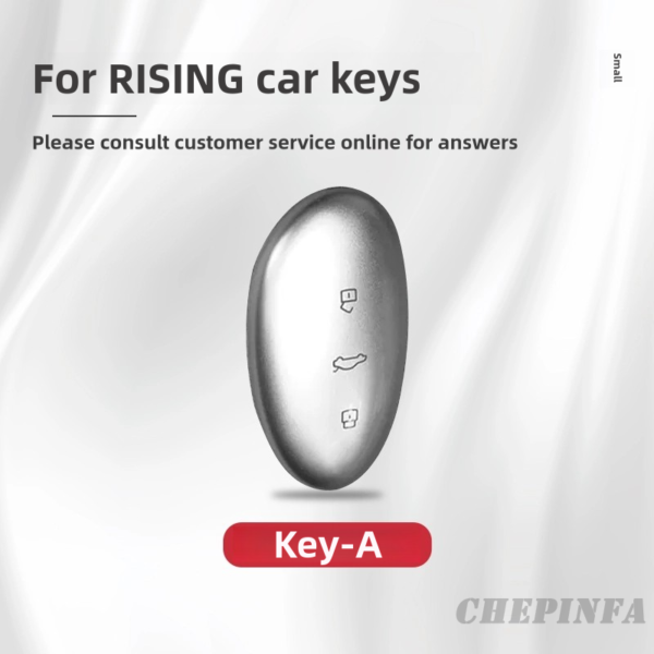 Zinc Alloy Car Key Case Cover For Rising Auto Feifan F7 R7 ER6 Remote Cover Bag Shell Keychain Housing Ring Holder Fob Interior Accessories