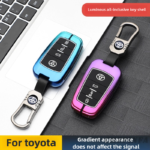 Zinc Alloy Car Key Case Cover For Toyota Prius Camry Corolla CHR C-HR RAV4 Land Cruiser Prado Keychain Accessories