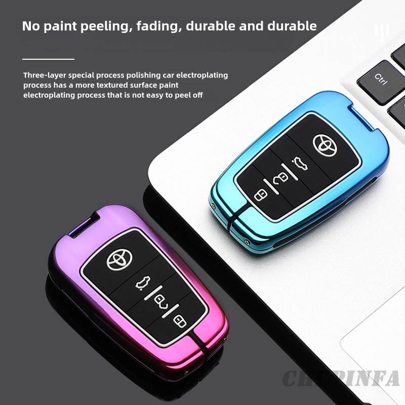 Metal car key case cover for toyota