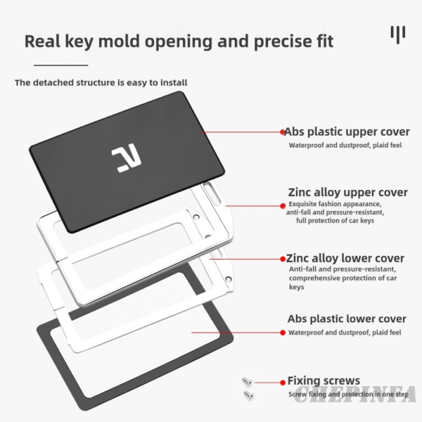 Zinc Alloy Car Key Case Cover For RISING Fei fan R7 F7 card key cover Dedicated car protective case key chain