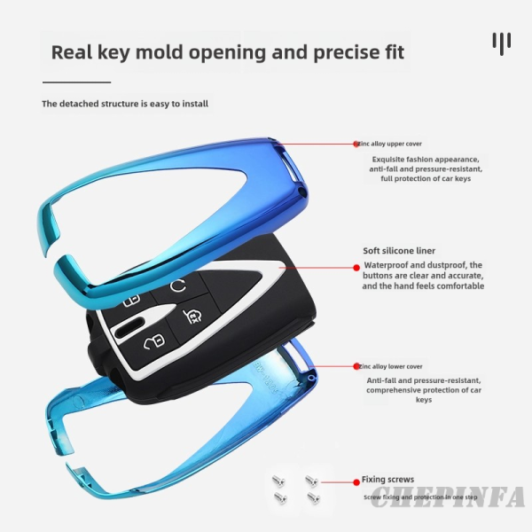 Zinc Alloy Car Key Case Cover For Changan CS35PLUS CS35 Plus CS55 PLUS CS75 PLUS Eado UNI-T UNI K Oushang X5 X7 EV 2019-2022