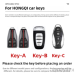 Zinc Alloy Car Key Case Cover For Hongqi H5 H6 HS7 HS3 HS5 HS9 Hq9 car accessories decorative key chain cover