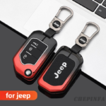 Zinc Alloy Car Key Case Cover For Jeep Wrangler JL Rubicon Gladiator JT Sahara JLU 2018 2019 2020 2021 2022 2023 2 3 4 Button Flip Remote Protection