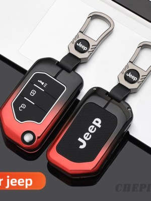 Zinc Alloy Car Key Case Cover For Jeep Wrangler JL Rubicon Gladiator JT Sahara JLU 2018 2019 2020 2021 2022 2023 2 3 4 Button Flip Remote Protection