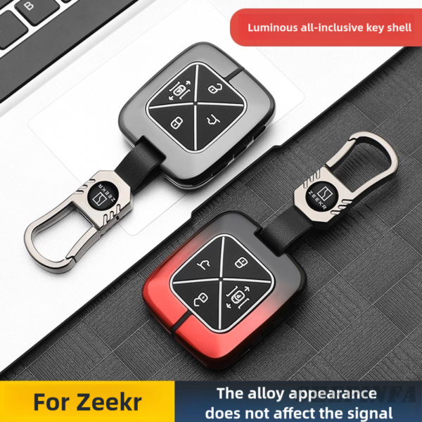 Zinc Alloy Car Key Case Cover For Zeekr 001 X 2021 2022 2023 for ZEEKR 001 009 Full Protector Fob Keychain