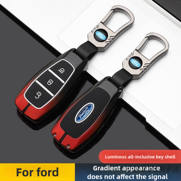 Zinc Alloy Car Key Case Cover For Ford Focus 3 4 ST Fiesta Fusion Kuga Ecosport Mondeo MK3 MK4 Escape Falcon B-Max C-Max Eco Sport Galaxy Protect Accessories