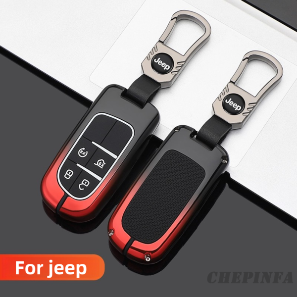 Zinc Alloy Car Key Case Cover For Jeep Renegade Grand Cherokee For Dodge Ram Charger 1500 Challenger Chrysler 300C Journey Wrangler Car Accessaries