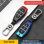 Zinc Alloy Car Key Case Cover For Ford Focus 3 4 ST Fiesta Fusion Kuga Ecosport Mondeo MK3 MK4 Escape Falcon B-Max C-Max Eco Sport Galaxy Protect Accessories