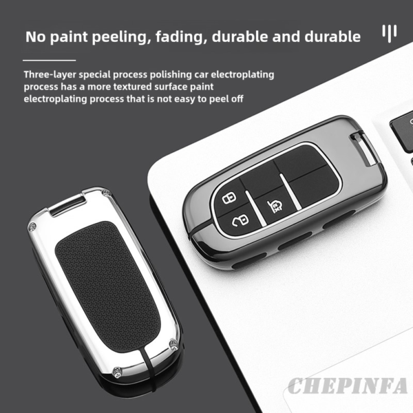 Zinc Alloy Car Key Case Cover For Jeep Renegade Grand Cherokee For Dodge Ram Charger 1500 Challenger Chrysler 300C Journey Wrangler Car Accessaries